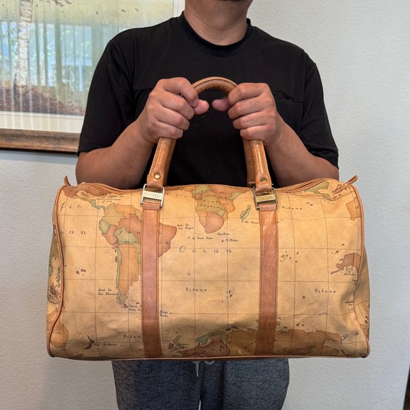 Gitano Handbags - Gitano Tan Travel Bag with World Map Design